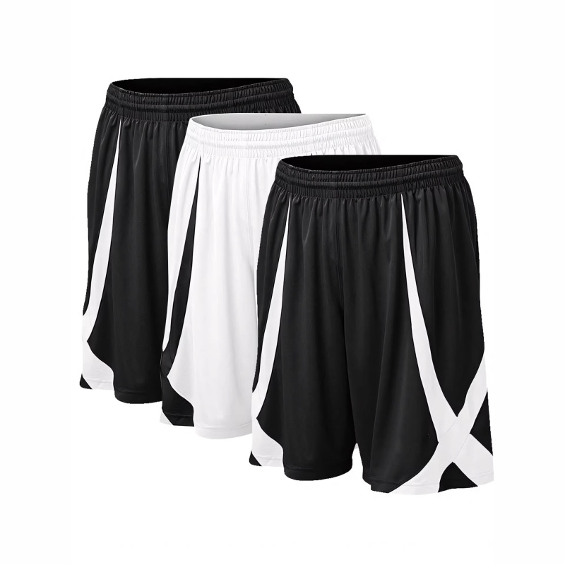 Foreign Trade Style Men's Polyester Casual Shorts, Plus Size, Loose, Breathable, Sweat-Absorbent Sports Shorts for Running and Basketball