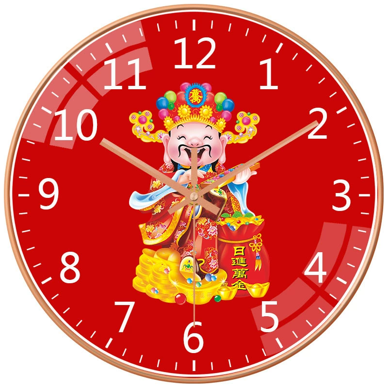10-дюймовые 25CM домашние настенные часы для гостиной Бог богатства часы для настенной стены без пробивания творческие часы фабрики оптом праздничная
