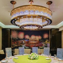 新中式酒店大堂灯餐厅水晶吊灯会所饭店酒楼宴会厅包厢工程灯