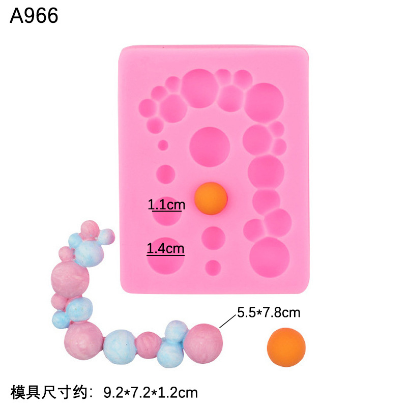 Mini semicírculo bola burbuja caramelo chocolate fondant cake molde de silicona DIY hecho a mano arcilla decoración Accesorios