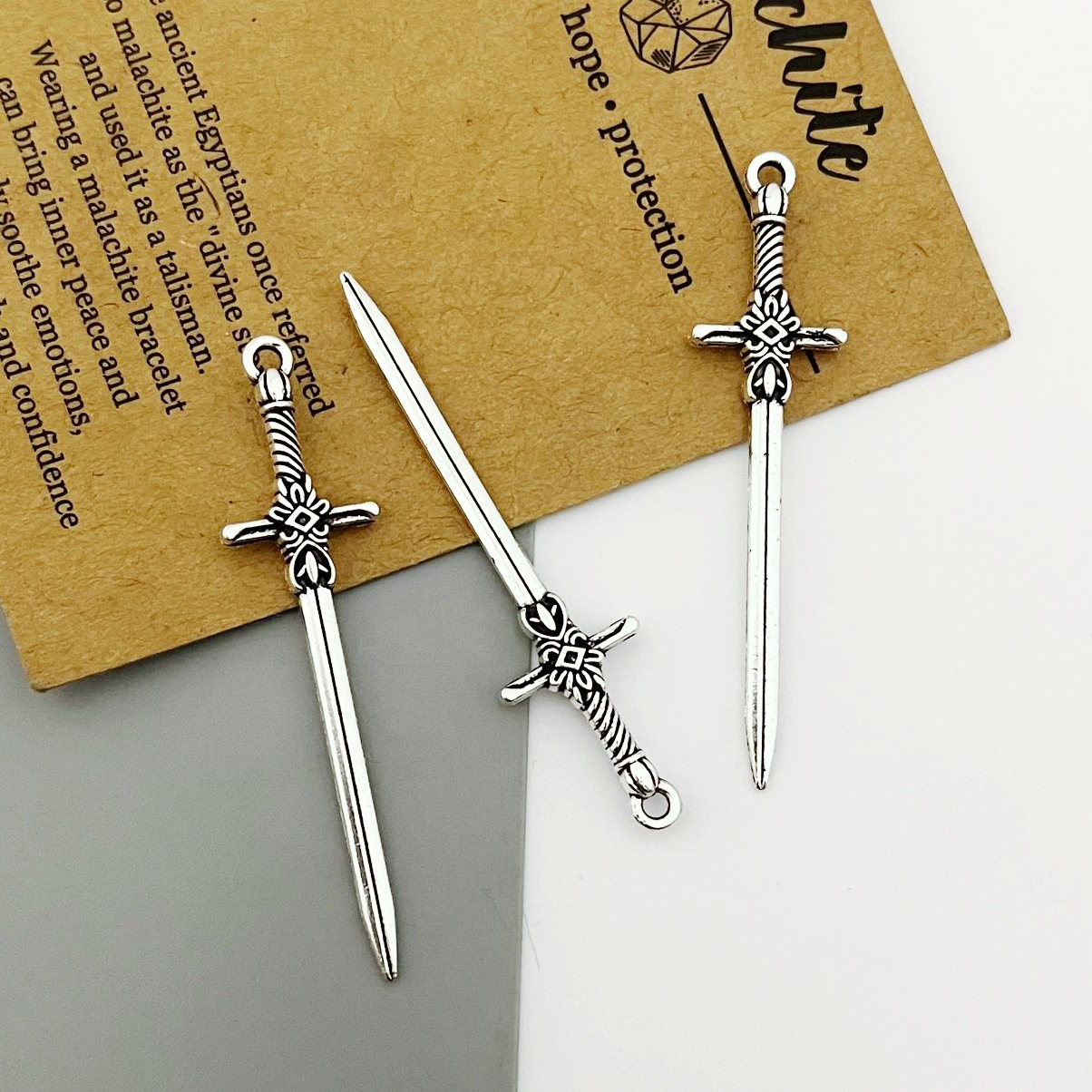 Diy Jewelry Accessories Alloy Weapon Sword Necklace Keychain...