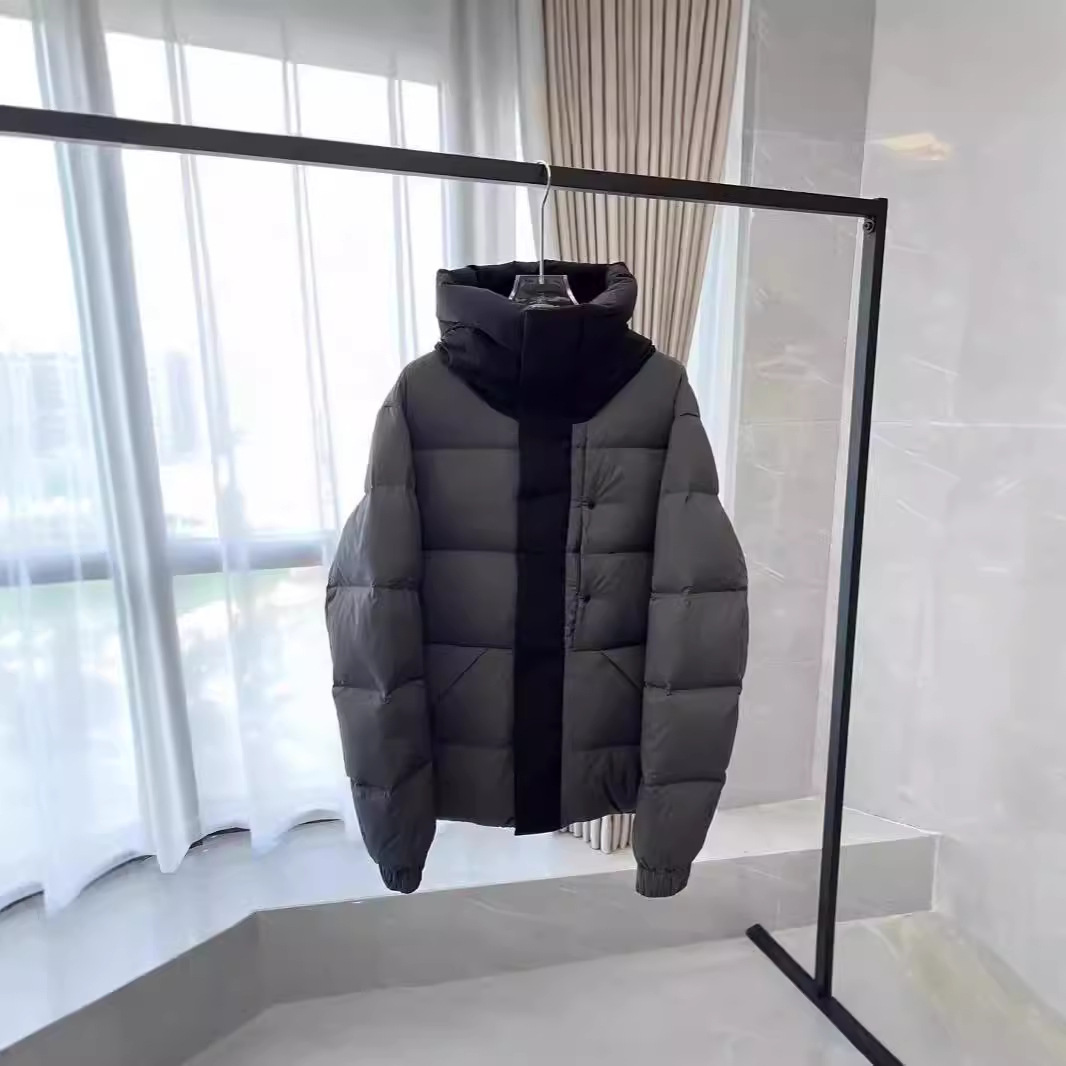 M家Madeira蒙口羽绒服黑武士拉链连帽男女同款外套加厚