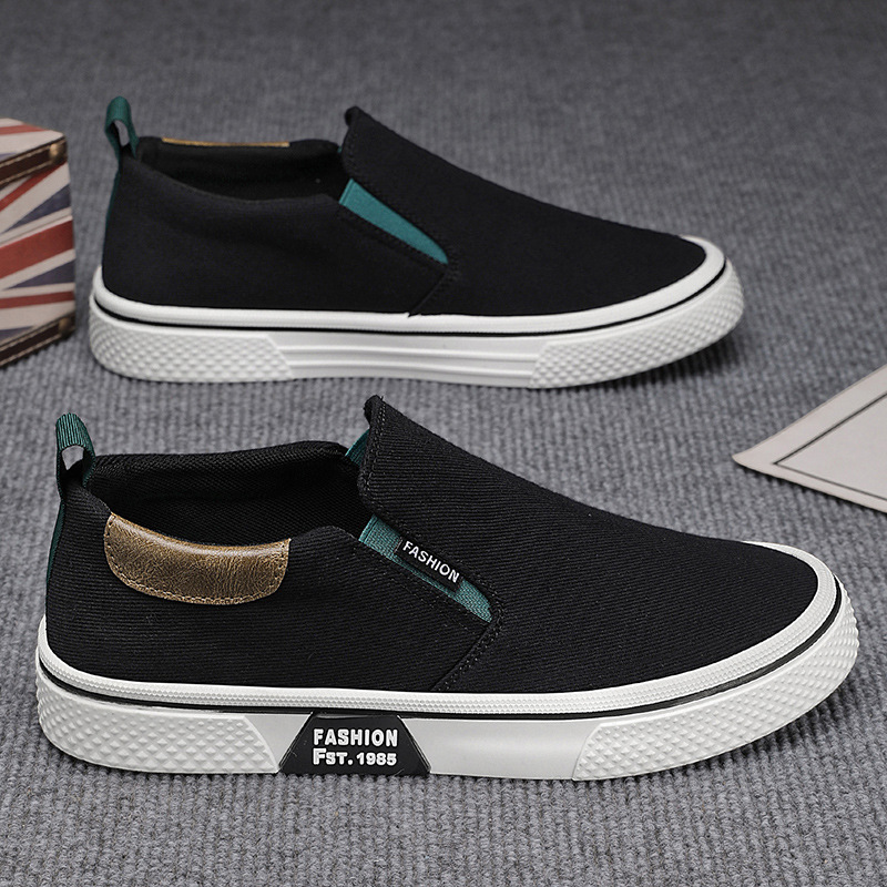 Tenis de Lona Sin Agujetas para Hombre, Sintético PU y PVC, Ligero, Transpirable, para Uso Diario image 3