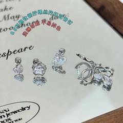 轻奢简约蝴蝶结爱心耳骨钉时尚百搭花朵耳钉耳环ins风小众设计感