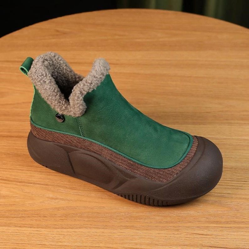 Martin botas para mujeres 2024 explosión con una base de veludo retrógrado estilo británico invierno universal aumento de altura botas de nieve para mujeres un pedaleo