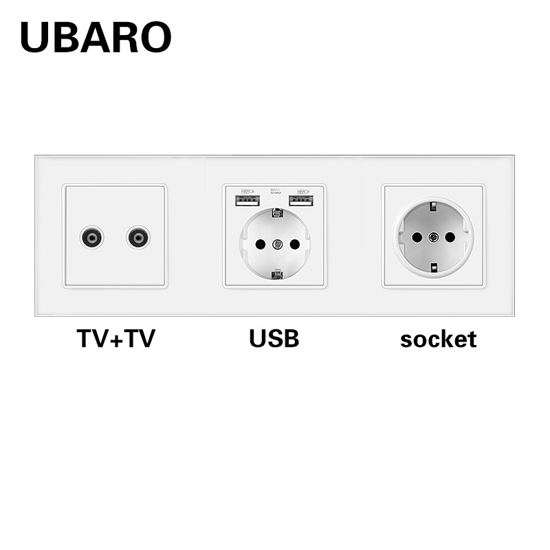 258 듀얼 TV-USB 소켓-화이트