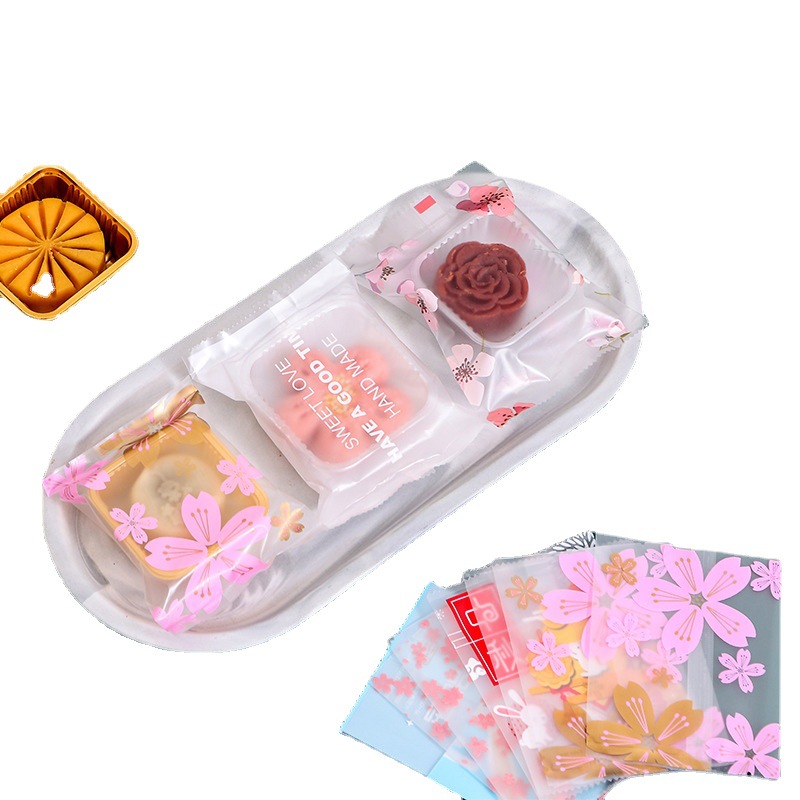 Fábrica al por mayor nueva bolsa de pastel de luna de mediados de otoño bolsa de sellado de máquina esmerilada de oro de la vendimia bolsa de embalaje de pastel de luna de helado Cantonés