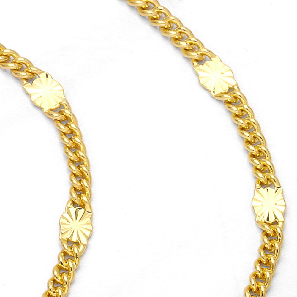 Fashion Cuban Chain Copper 18K Gold plated Necklace Bracelet