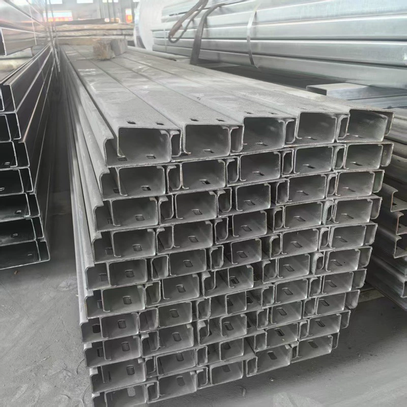 C-образная сталь оцинкованная C-образная сталь цинк-алюминий-магний перекладина стальная конструкция раздвижная направляющая ZU несколько Т-образных стальных кронштейнов для фотоэлектрических систем