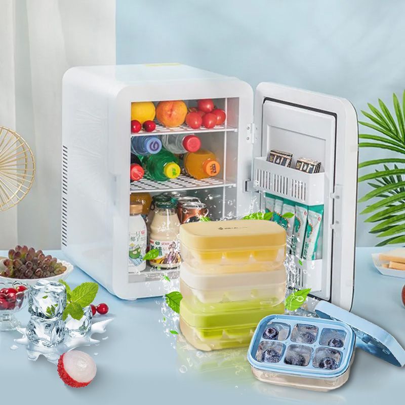 食品级按压硅胶冷冻冰格制冰家用冰块模具神器带盖冰箱迷你小冰格|undefined