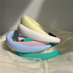 Soft~Macaron Color Sponge Wide Edge Headband Height Increase Crown Headband for Women, Ins Versatile Outfit Accessory