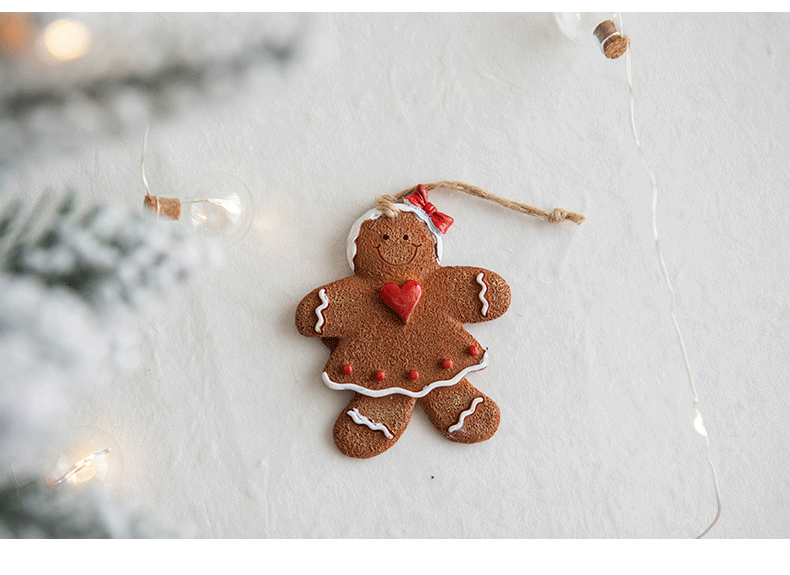 Gingerbread Pattern Cute Style Christmas Cute Gingerbread Resin Party Hanging Ornaments