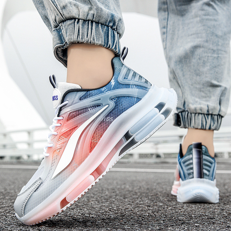 Fábrica al por mayor transfronteriza Coco zapatos de los hombres de malla transpirable casual zapatilla de deporte de los hombres de espesor único altura creciente cojín de aire papá zapatos de moda