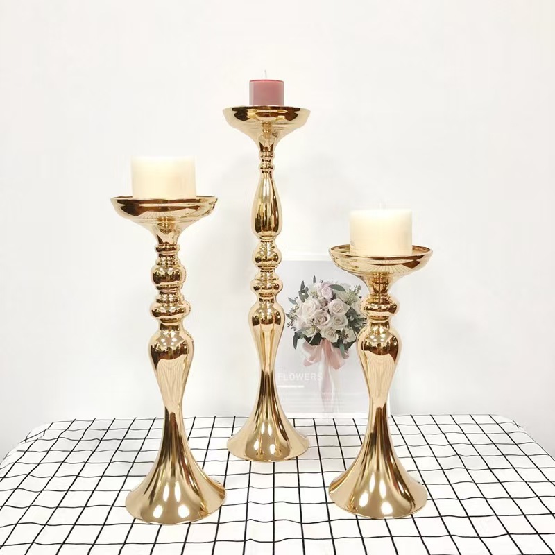 Fábrica directa vela de metal vela de boda vela de oro vela de metal fábrica al por mayor decoración de automóvil de boda
