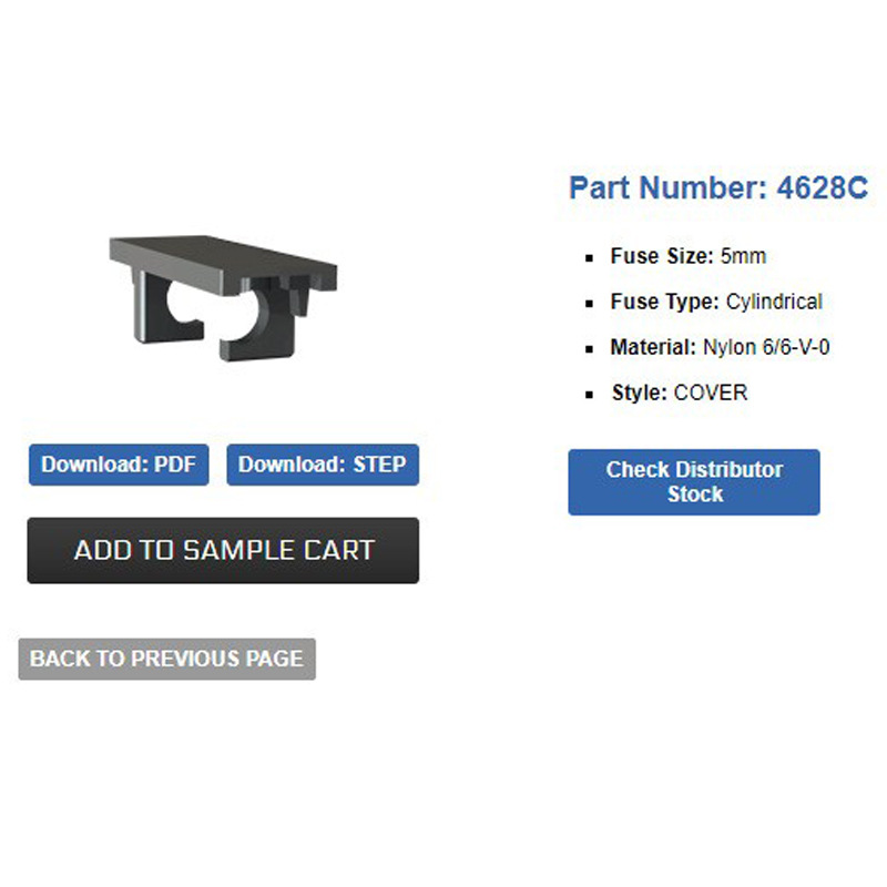KEYSTONE ELECTRONICS 4628C 易拆卸熔断器保持架完全绝缘夹