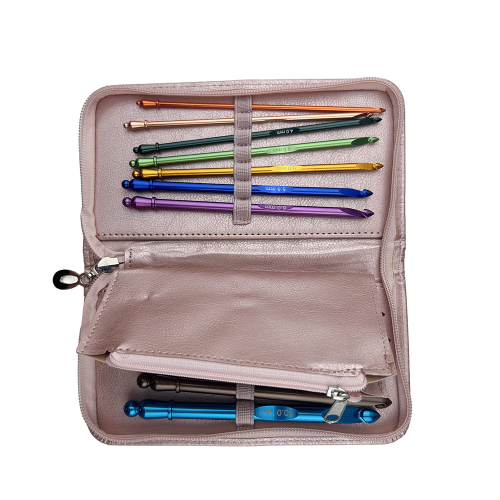 Herramientas de tejido transfronterizas de alúmina de color crochet 15CM un cuchillo aguja de corte de gancho Amazon Hot Sale Set de crochet