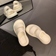 厚底拖鞋女2024年春夏季新款百搭防滑沙灘休閒一字休閒外穿平底鞋