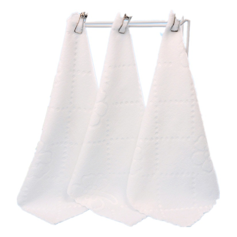 Hotel Microfiber White Small Square Wipes Embossed Wipes Disposable Napkins Hotel White Small Towel