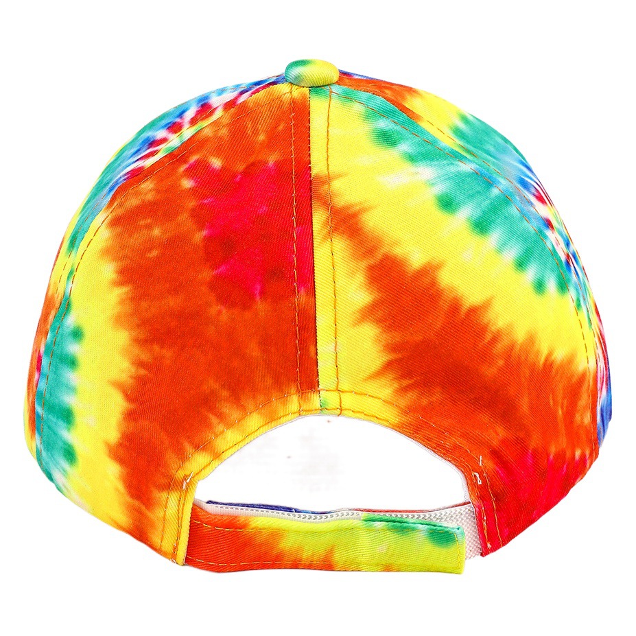Gorra de béisbol europea y americana nueva tie-dyed personalizado patrón impreso sombrero de los hombres y las mujeres de la tapa dura borde curvado sol-prueba visera de moda