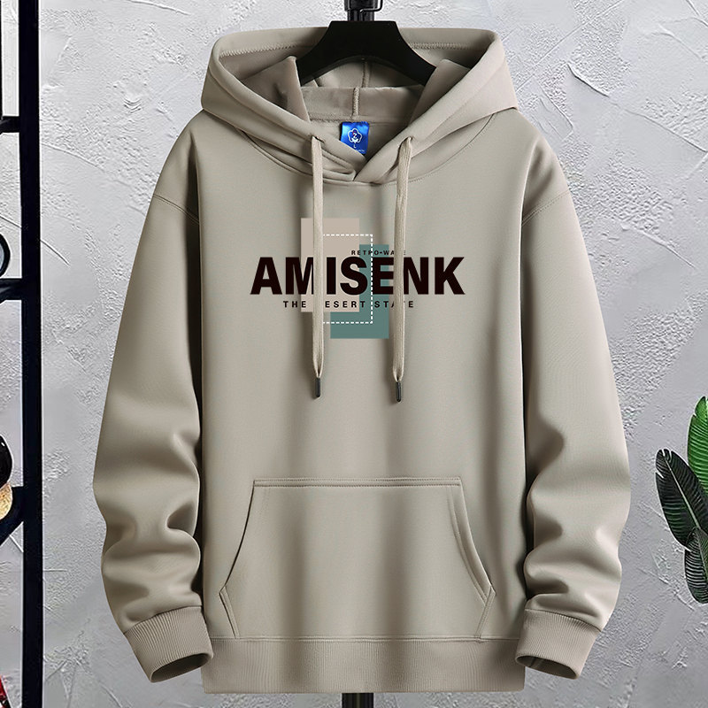 Trendy Brand Pullover Hooded Sweatshirt for Men, Autumn and Winter, Fleece-Lined and Thickened, Suitable for Teenagers and Students, Spring and Autumn Style, Loose Fit, Stylish Trendy Brand Pullover Hooded Sweatshirt for Men, Autumn and Winter, Fleece-Lined and Thickened, Suitable for Teenagers and Students, Spring and Autumn Style, Loose Fit, Stylish