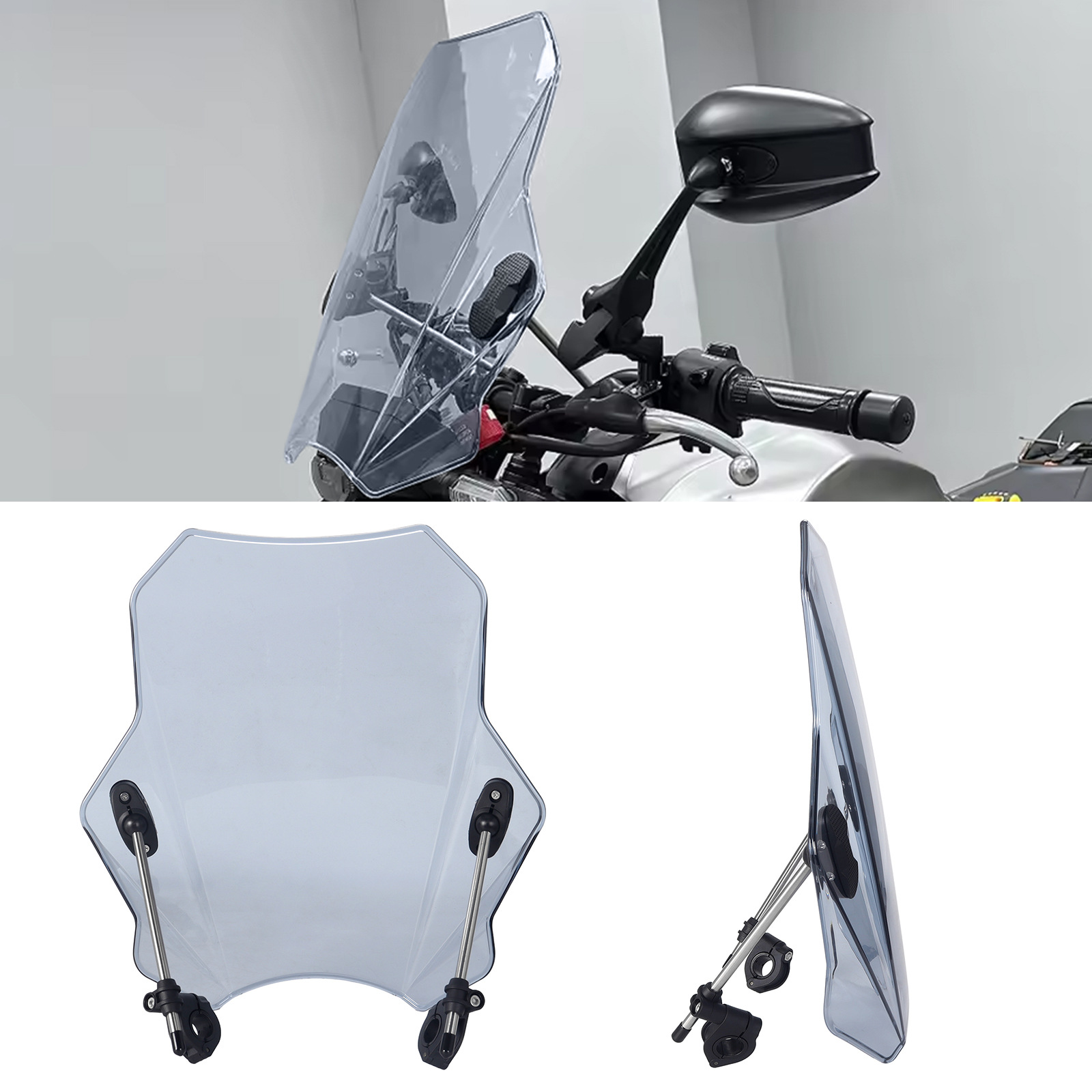 Suitable for Motorcycles, Universal Windshield, Rain Protection, Full Range of Street Bikes, Windshield Modification Bracket
