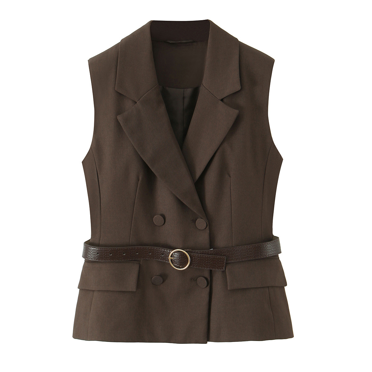 Early Autumn Casual Belt Vest High Waist Straight Pants Set 17 Early Autumn Casual Belt Vest High Waist Straight Pants Set