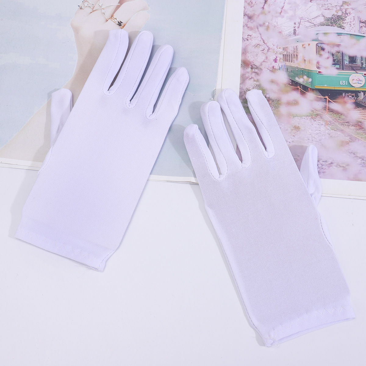 Guantes cortos de seda de leche, accesorios de vestir, guantes de etiqueta, imprescindibles para salir en verano