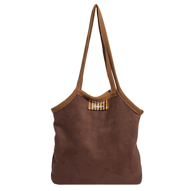 Invierno de cordero de cachemira doble cara bolso de tela de mujer estilo coreano de gran capacidad bolsa de lona casual bolsa de peluche de viaje universal