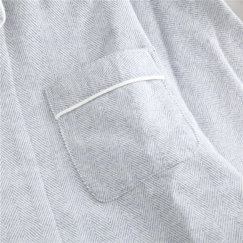 남성용 가을 겨울 잠옷, 청소년을위한 봄, 가을 긴팔 바지 투피스 양복 데님 기모 새 남성용 가정복