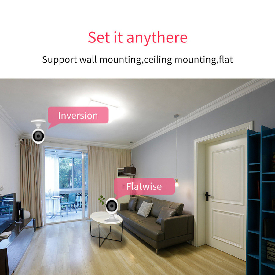No Drilling 2MP High Resolution Home Surveillance Camera 360 Degree No Dead Angle Monitor Easy Installation