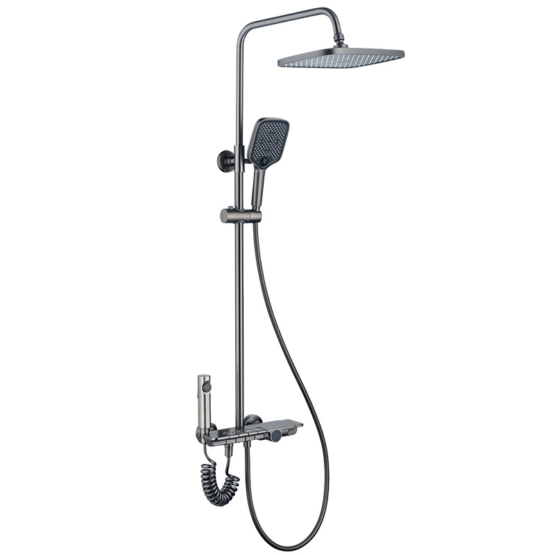 Internet celebridad Chopin cobre ducha cabeza traje hogar caliente y frío pantalla digital Baño de cuatro velocidades sobrealimentado cabeza de Ducha