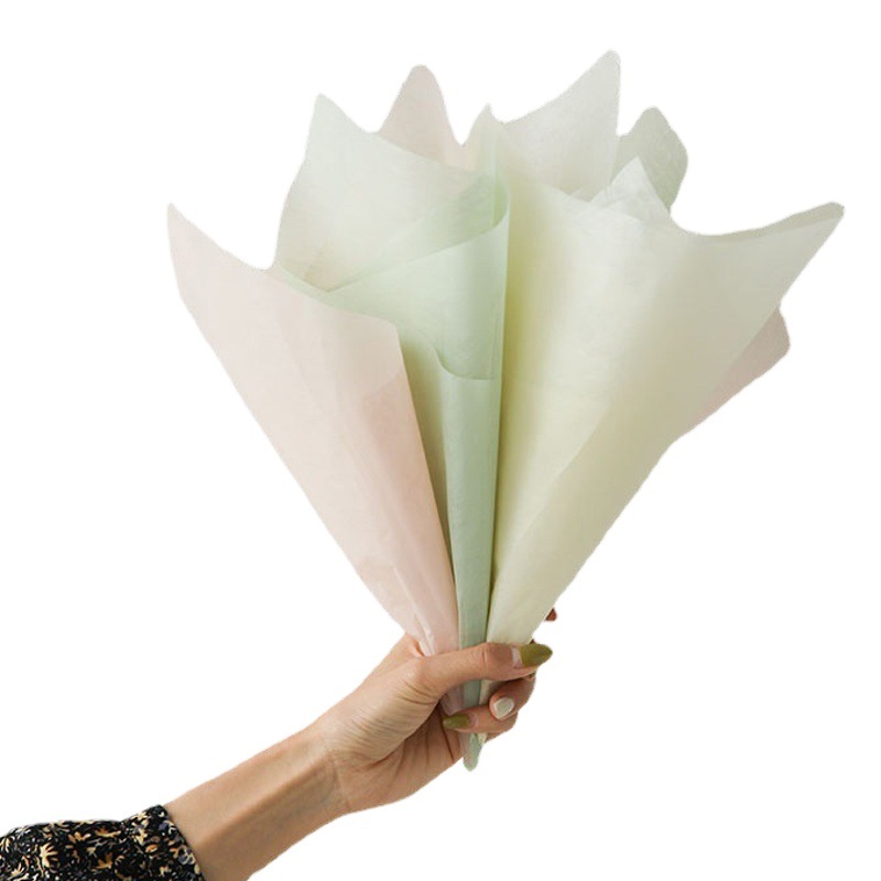 Papel de revestimiento de algodón de leche extraíble, material de floristería, material de embalaje, material de embalaje, papel de pera impermeable, papel de algodón de embalaje floral