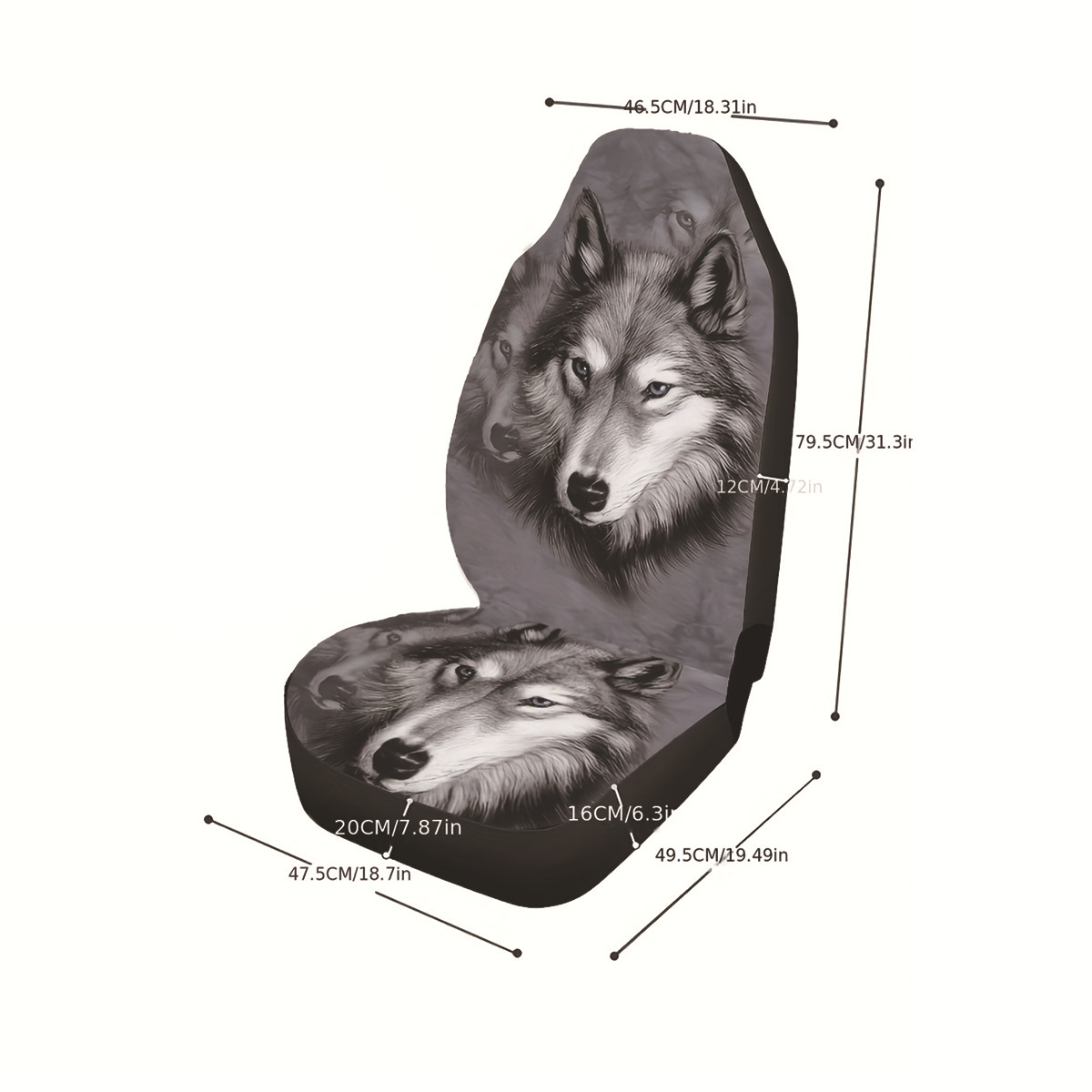 Cubierta de asiento de coche con estampado de lobo feroz dominante transfronterizo personalidad estilo europeo y americano decoración interior general cojín de asiento en stock image 3