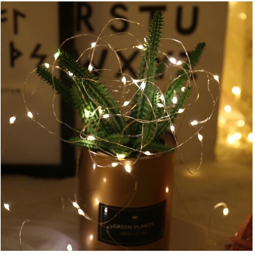 led button copper wire light string battery decoration bouquet luminous lighting cake gift box string lights flowers christmas holiday