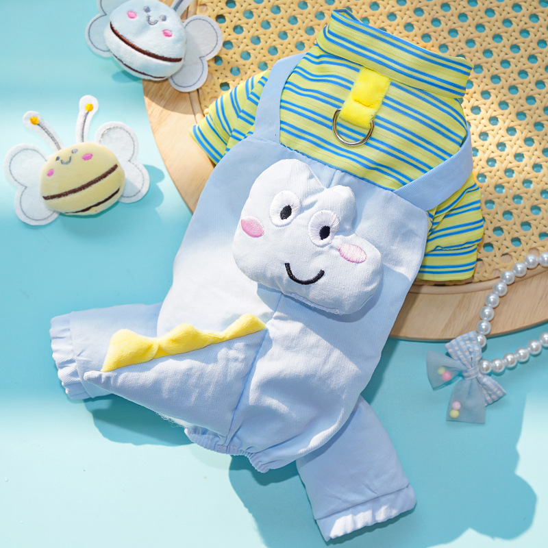 Ropa de perro, gato, ropa de perro, cinturón de dinosaurio, traje de cuatro patas, peluche, primavera y verano, artículos para gatos.