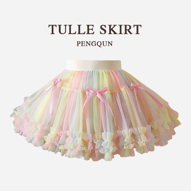 Юбка для девочек Юбка Летнее платье 2025 новый детский юбка TUTU детское платье принцесса сетка юбка танцующая пушистая юбка