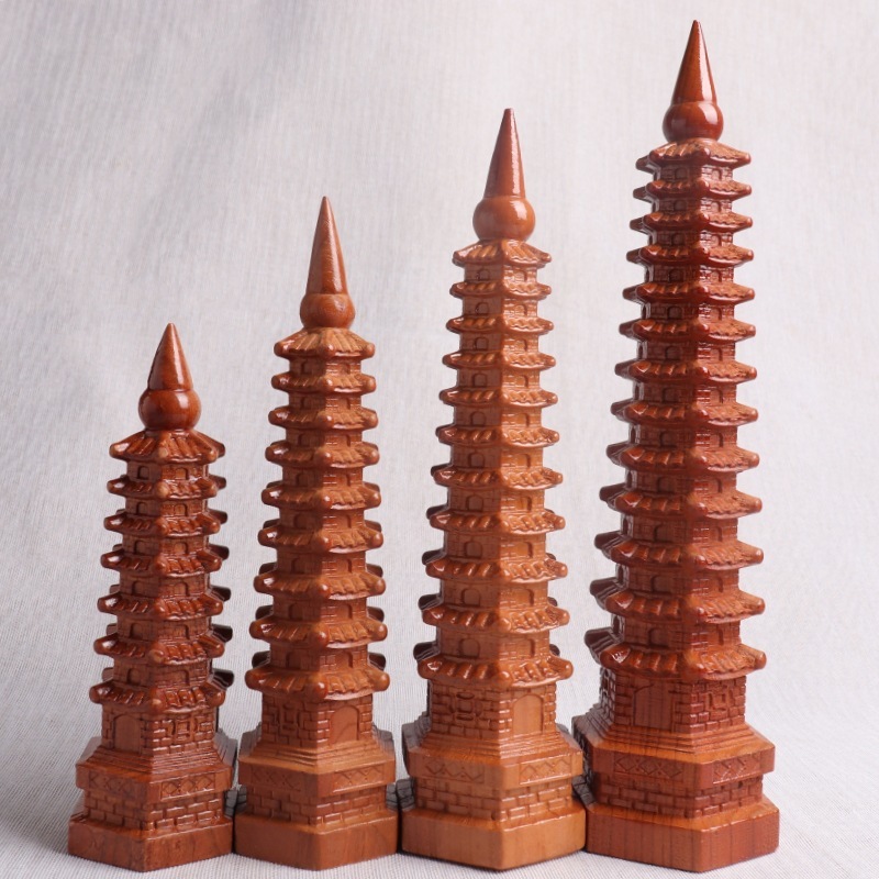 肥城桃木上漆塔7层9层11层13层文昌塔摆件考试上漆文昌塔工艺品|undefined