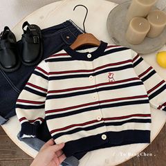 邦诚儿童毛衣2025秋季新款男女童开衫中小童条纹针织衫宝宝秋装潮