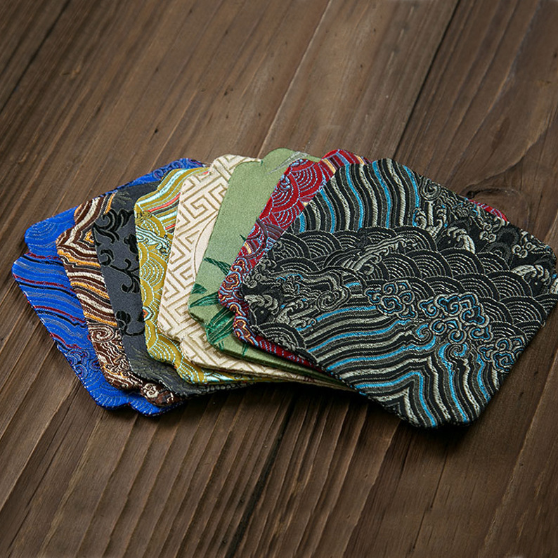 Fábrica al por mayor Yunjin montaña hecha a mano brocado pequeño corredor de mesa de tela Toalla de Té montaña accesorios tela juego de Té