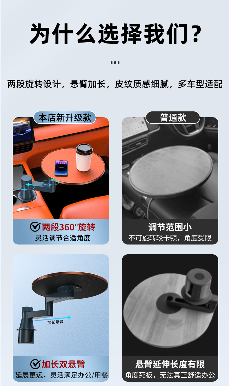 Car-Mounted Front-Row Floating Small Table, Co-Pilot Small Bar, Writing Board, Laptop Office Study Desk