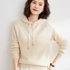Demi-season knitted sweater with hood, universal sweatshirt, sleeves, scarf, long-sleeve, loose fit, long sleeve