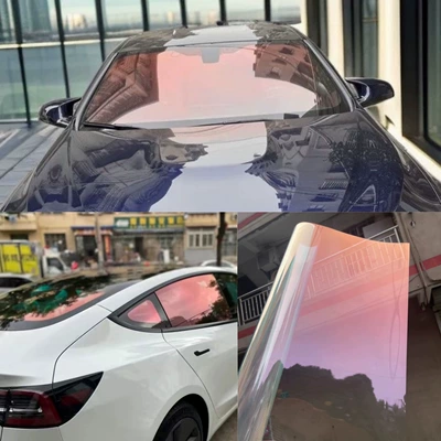 Red Rose Purple Colorful Car Film Full Car Side Rear Baffle Film High Heat Insulation Sunscreen Color Film Wholesale Cross-border Hair (Automotive Film) - 100150cm-vertical-cut-front-gear-red-ghost-red-rose