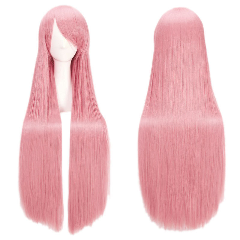 Cos peluca universal 100cm color Pelo Largo recto cos anime Comercio exterior Venta caliente alta temperatura de seda anime peluca