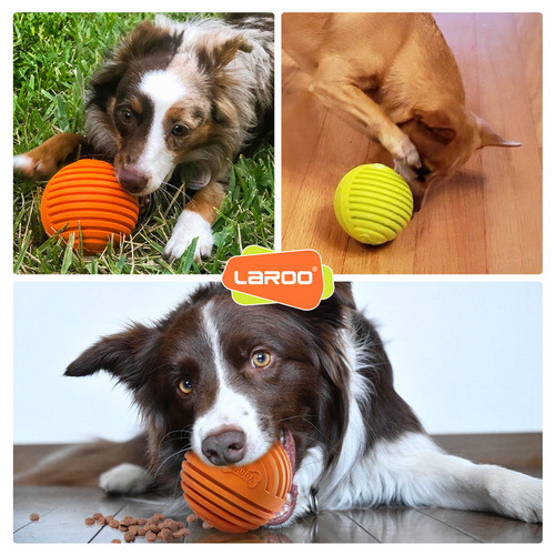 LaRoo pet natural rubber cute sounding ball leaking food ball cotton rope series dog toys