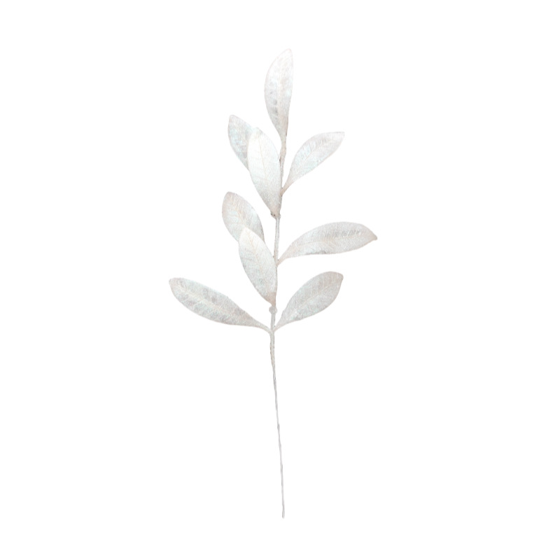 Navidad polvo de oro hojas plástico 36cm árbol de Navidad material decoración adornos hojas de árbol imitación hojas de árbol de oro polvo