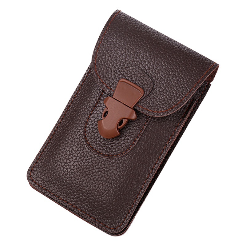 Pu imitation leather multi-functional waist bag men's belt mobile phone bag 7-inch cigarette wear-resistant ultra-thin construction site bag wholesale