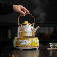 電陶爐煮茶器泡茶玻璃煮茶壺燒水壺茶具白茶家用全自動蒸汽煮茶爐