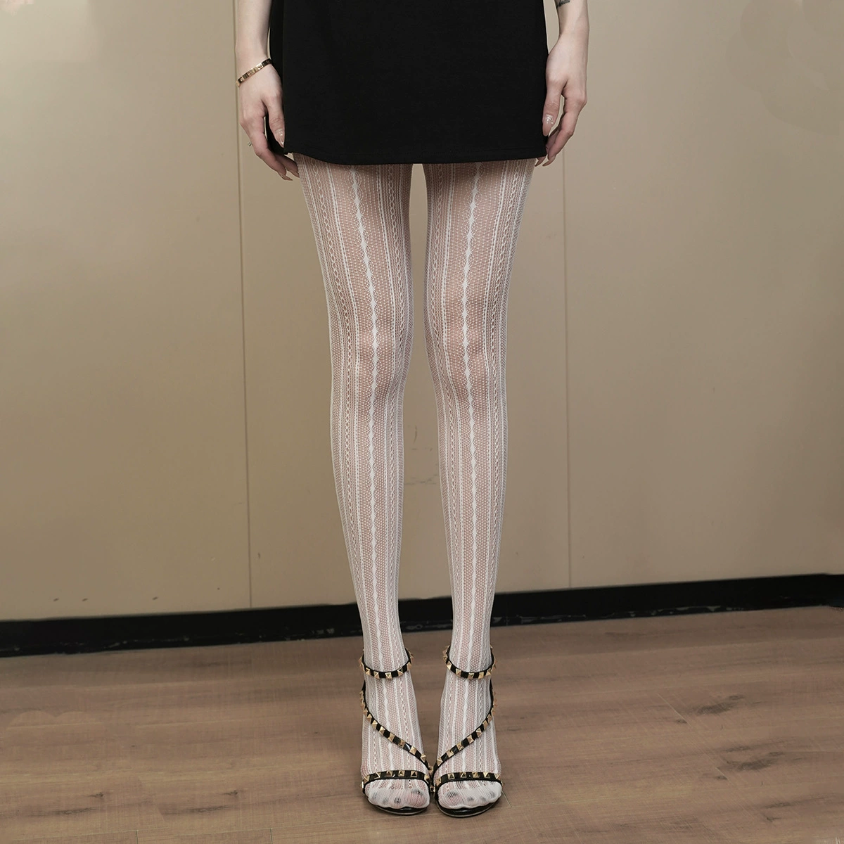 Autumn Retro Thin Tights, Women's Fitted Patterned Pantyhose, Multiple Colors
