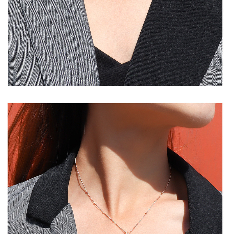Titanium Steel Material Fashion Retro Geometric Circle Inlaid Imitation Pearl Titanium Steel Necklace Female