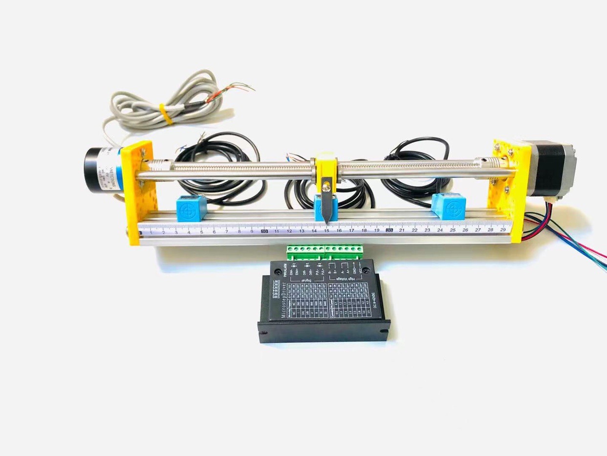 Plc单片机学习定位步进电机伺服丝杆移动滑台套装模组